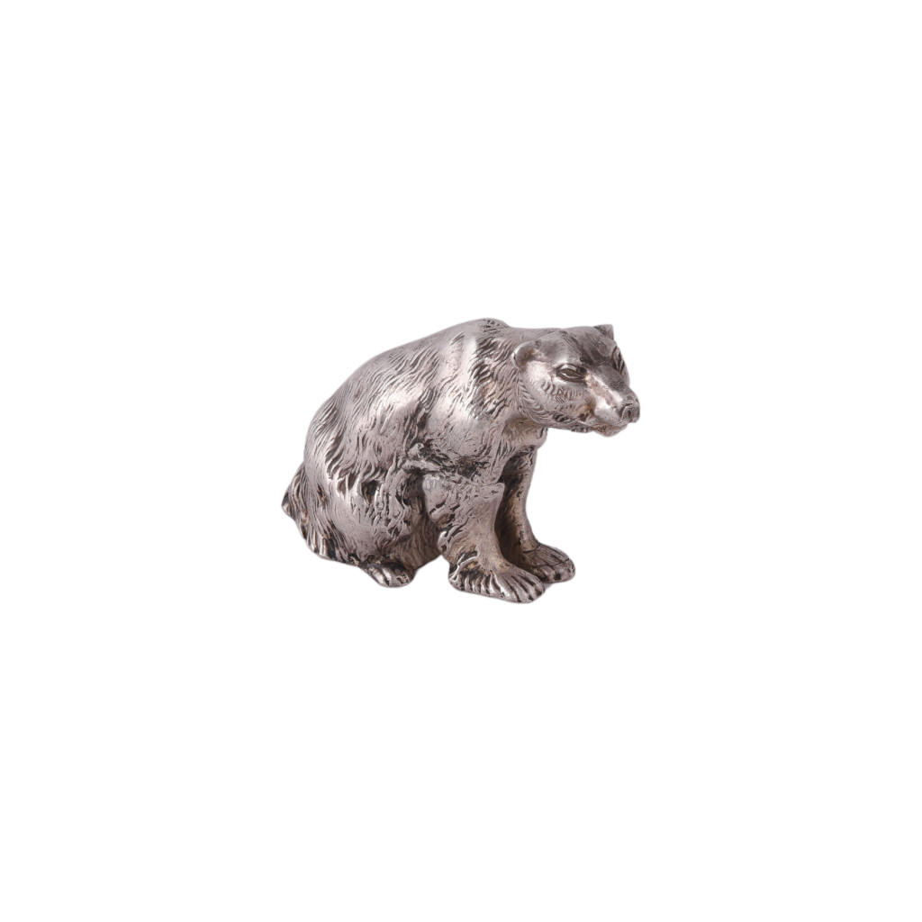 Silver polarbear laseur antique